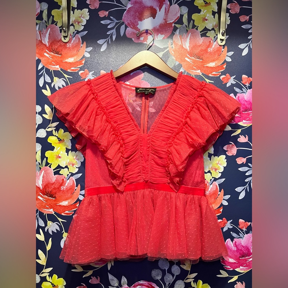 Anthropologie Geisha Designs Tulle Blouse